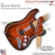 Colorburst Orange WraptorSkinz Skin fits Rock Band Stratocaster Guitar for Nintendo Wii, XBOX 360, PS2 & PS3 (GUITAR NOT INCLUDED)