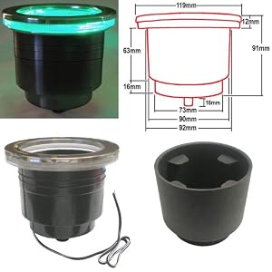 LED Cup Holder with Harness - Green (Set of 10) by