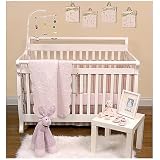Classic Pink - 6 Piece Baby Pink Nursery Crib Bedding Set