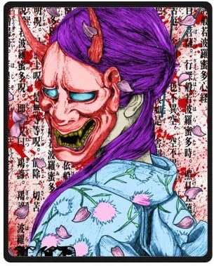Mayers 40"(W)x50"(L) (Small) Enjoy Japanese Art Geisha In Hannya Mask Creative Design Fleece Blanket Throws Washable