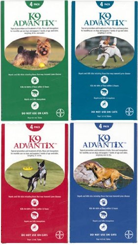 Bayer Advantix 4 Packs Red Flea & Tick Treatment- Dog 21-55 Lbs.