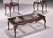 3PCS Queen Anne Style Coffee & End Table Set w/Gla