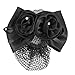 SODIAL(R) Black Polyester Bow Ribbon Metal Barrette Snood Net Bun Cover Hair Clip for Women