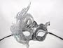 Venetian Carnival Masquerade Mask/ One Wing Butterfly with Swarovski Crystals/ Black and Silver