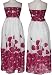 FUN & FLIRT Long Floral Strapless Dress, Pink, Large, 1579P