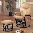 Tan Recliner and Ottoman By Coaster Furniture