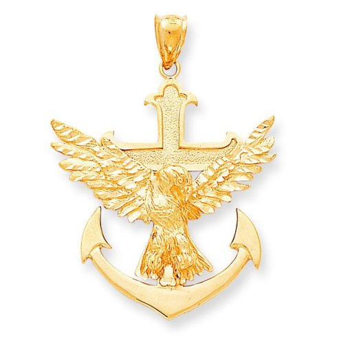 14k Mariners Cross w Eagle Pendant