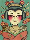 Tattooed Geisha by Aaron Bell Tattoo Designs Giclee Art Print