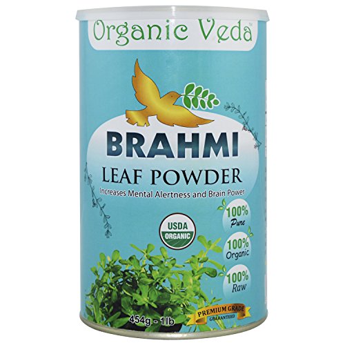 Organic Brahmi Powder 16 Ounce - 1 Lb. 100% Pure and Natural Herbs Raw Organic Super Food Supplement. Non GMO. Gluten FREE. â˜… USDA Certified Organic â˜… ALL NATURAL!