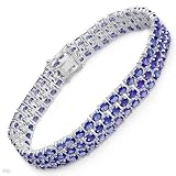 Majestic Brand New Bracelet With 22.25ctw Genuine Tanzanites Beautifully Crafted in 925 Sterling silver. Total item weight 25.5g Length 7.5in
