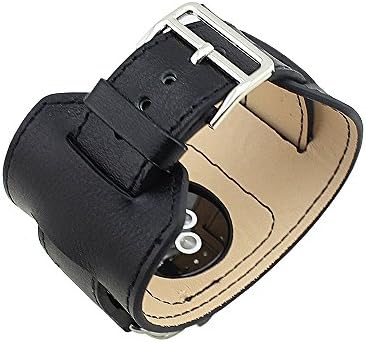 Apple Watch Band - hix Genuine Leather Cuff Bracelet With Adapter for Apple Watch (Cuff 38mm Black)