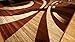 Feraghan/New City Contemporary Black Modern Wavy Circles Wool Area Rug, 2' x 3', Brown/Beige