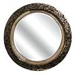 25" Italianate Mosaic Tile Mango Wood Round Beveled Mirror