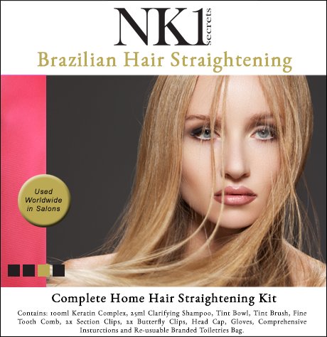 NEW NK1 Brazilian Keratin Hair Straightening Complex with Smoothing Sealing Action Complete Full Kit For Men & Women with Bag & Accessories