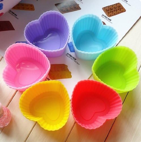 Silicone Baking Cups - muffin, jelly, snacks, egg tart, ice, Ice Cream or Chocolate Shell-lined Dessert Molds - Great for Bento Lunch Boxes - Food Grade Silicone Non-stick Bakeware - Set of 12