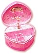 Kids Ballerina Dancing Musical Jewelry Box Pecoware Intricately Decorated Heart Shaped Box