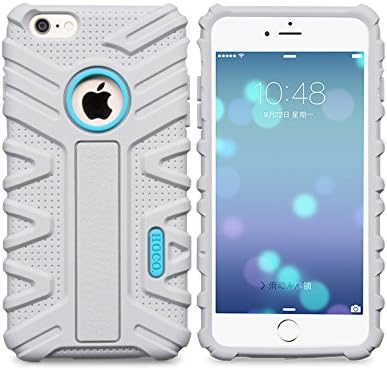 iPhone 6 Case, Honeycase Transformer Armor Series Shockproof &amp; Drop Resistance [Logo Cut-Out] Hybrid Anti-slip [Perfect-Fit] Soft Silicone Case Cover for iPhone 6 (4.7-inch) -[Lifetime Warranty] (Slate Grey)