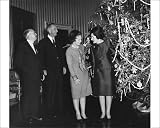 Photographic Print of Harold Wilson and his wife Mary admiring the White House Christmas tree,... from Heritage-Images