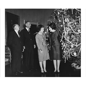 Photographic Print of Harold Wilson and his wife Mary admiring the White House Christmas tree,... from Heritage-Images