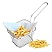 Mini Fry Basket Food Strainer Square Fryer Basket Present Fried Chip Food Table ServingÂ Metal Rectangular Fry Basket Net Strainer Mesh Fry Serving Basket Kitchen Cooking Tools