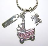 New Baby / New Mum Gift Pink Diamante Pram By Russ Berrie