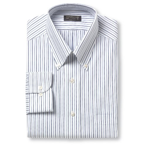 Arrow Wrinkle Free Pinpoint Dress Shirt - Buttondown Collar under The Apparel Store