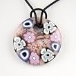 Purple Millefiori Murano Glass Pendant - Daisy Purple Style1