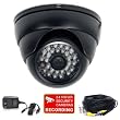 VideoSecu 700TVL Day Night IR Outdoor Security Camera 1/3" SONY Effio CCD Vandalproof CCTV Camera for DVR Home Surveillance System with Camera Power Supply and Extension Cable 1OE