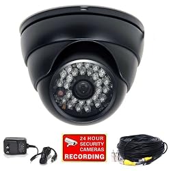 VideoSecu 700TVL Day Night IR Outdoor Security Camera 1/3" SONY Effio CCD Vandalproof CCTV Camera for DVR Home Surveillance System with Camera Power Supply and Extension Cable 1OE