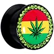1/2" Rasta Pot Leaf Acrylic Stash Plug