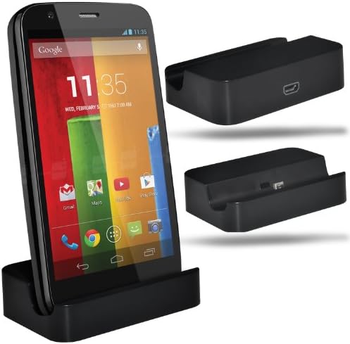 Alcatel One Touch Idol X+ Plus Micro USB Desk Top Stand Charger Charging Dock (BLACK) By Fone-Case