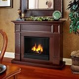 The Bostonian Wall/Corner Convertible Ventless Gel Indoor Fireplace - Mahogany