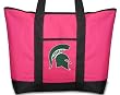 Michigan State University Pink Tote Bag MSU Spartans Logo - For Travel or Beach Best Unique Gift Ideas for Her, Women, or Ladies