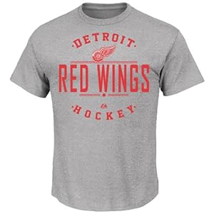 NHL Detroit Red Wings Men's Wings Talking Fundamentals Short Sleeve Shirt, Steel, Medium