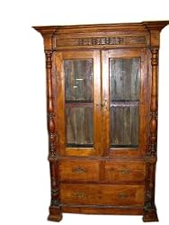 Antique India Furniture Vastu Carved Teak Wood Armoire Cabinet Teak Jaipur