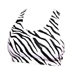 Novelty Zebra Print Black and White Sports Bra, cotton spandex jersey cotton, imprintable,