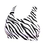 Novelty Zebra Print Black and White Sports Bra, cotton spandex jersey cotton, imprintable,