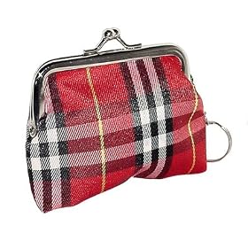 Burberry Style Coin Purse with Clutch Clasp