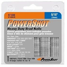 Arrow Fastener 97-030 9/16-Inch PowerShot Brad Nails