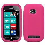 Hot Pink Silicone Skin Soft Phone Cover for T-Mobile Nokia Lumia 710