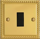 Varilight - 1G 13A Unswitched Fused Spur Georgian Brass - XG6UB