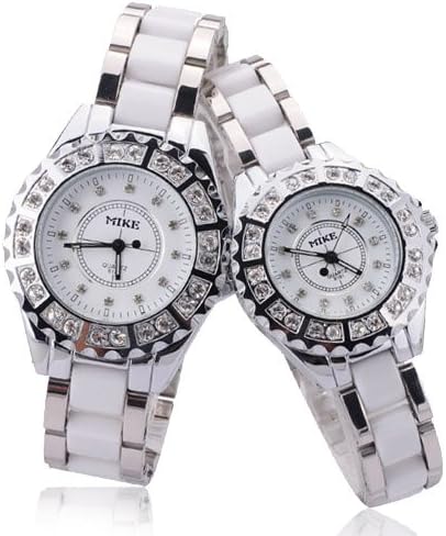 Best Gift For Valentine's Day Mike Shinning Diamond Couple Watch - White(39972)