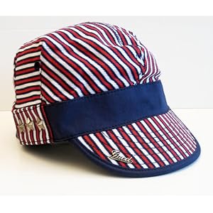Gucci Cotton Military Hat with blue red blue Signature Web, Unisex Cap
