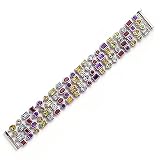 34.29 Carat Silver Multi Gem Bracelet