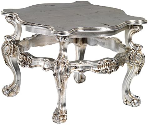 Camas, Coffee table mod. Caravaggio, distinctive and elegant coffee table made with silver leaf finish.