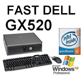 Fast Dell Gx520 Desktop Computer Pentium 4 HT 1Gb 80Gb DVD CDRW Keyboard Mouse Recovery CD... by Dell