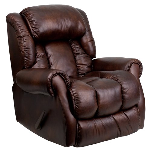 Flash Furniture Contemporary Gracia Tobacco Bonded Leather Chaise Rocker Recliner