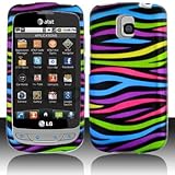 Rainbow Color Zebra Snap on Hard Skin Shell Protector Cover Case for LG P50 ....