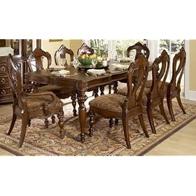 Home Elegance 1390-102 7 PCS 7 pc Set Table with , 2 Arm Chairs and 4 Side Chairs by Home Elegance