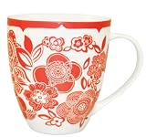 Churchill China Cath Kidston Crush Mug, Stencil Flower Design, Red